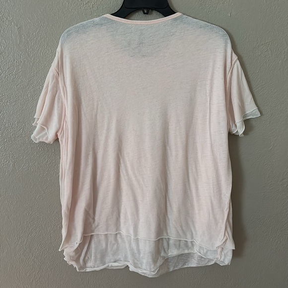 We The Free Cloud 9 Light Pink Short Sleeve Tee Free People XS Oversized - Picture 5 of 5